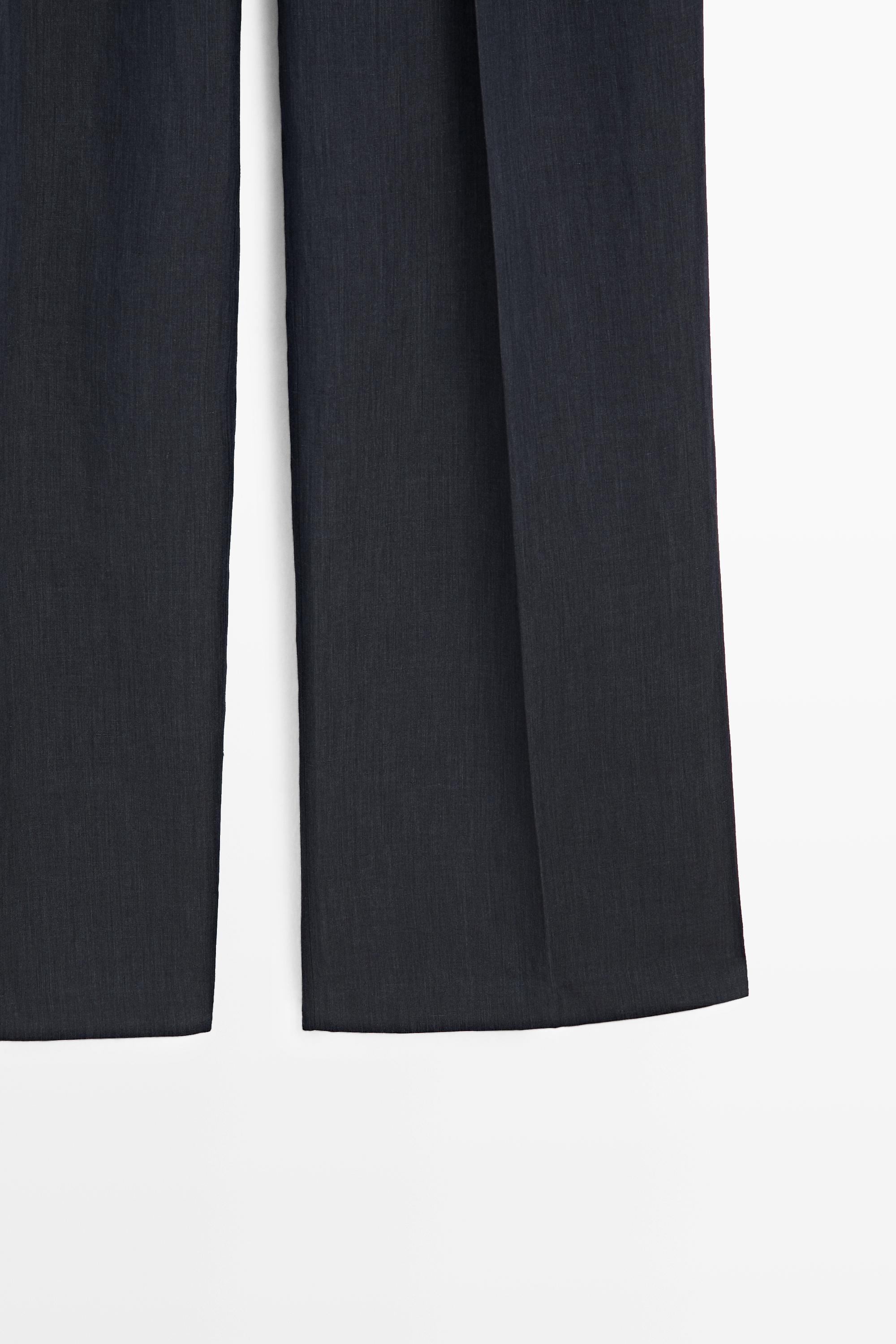 Melange linen suit pants